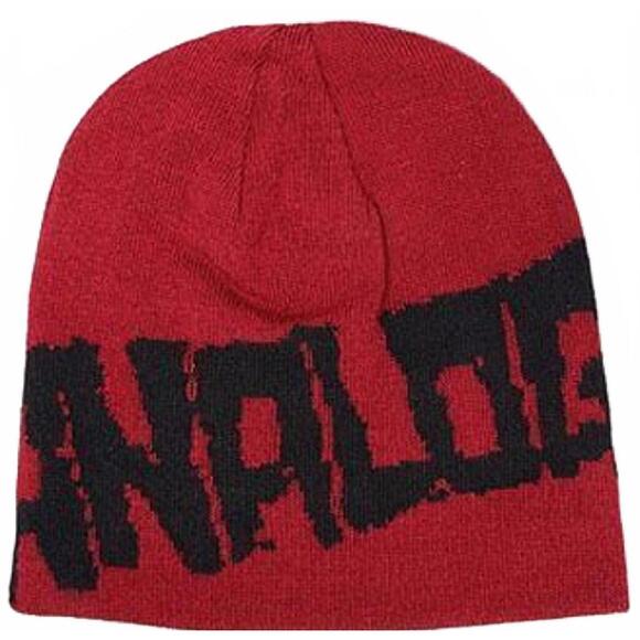 Vintage ANALOG The Deceit Skull Beanie in Red NWT Streetwear - Picture 1 of 1